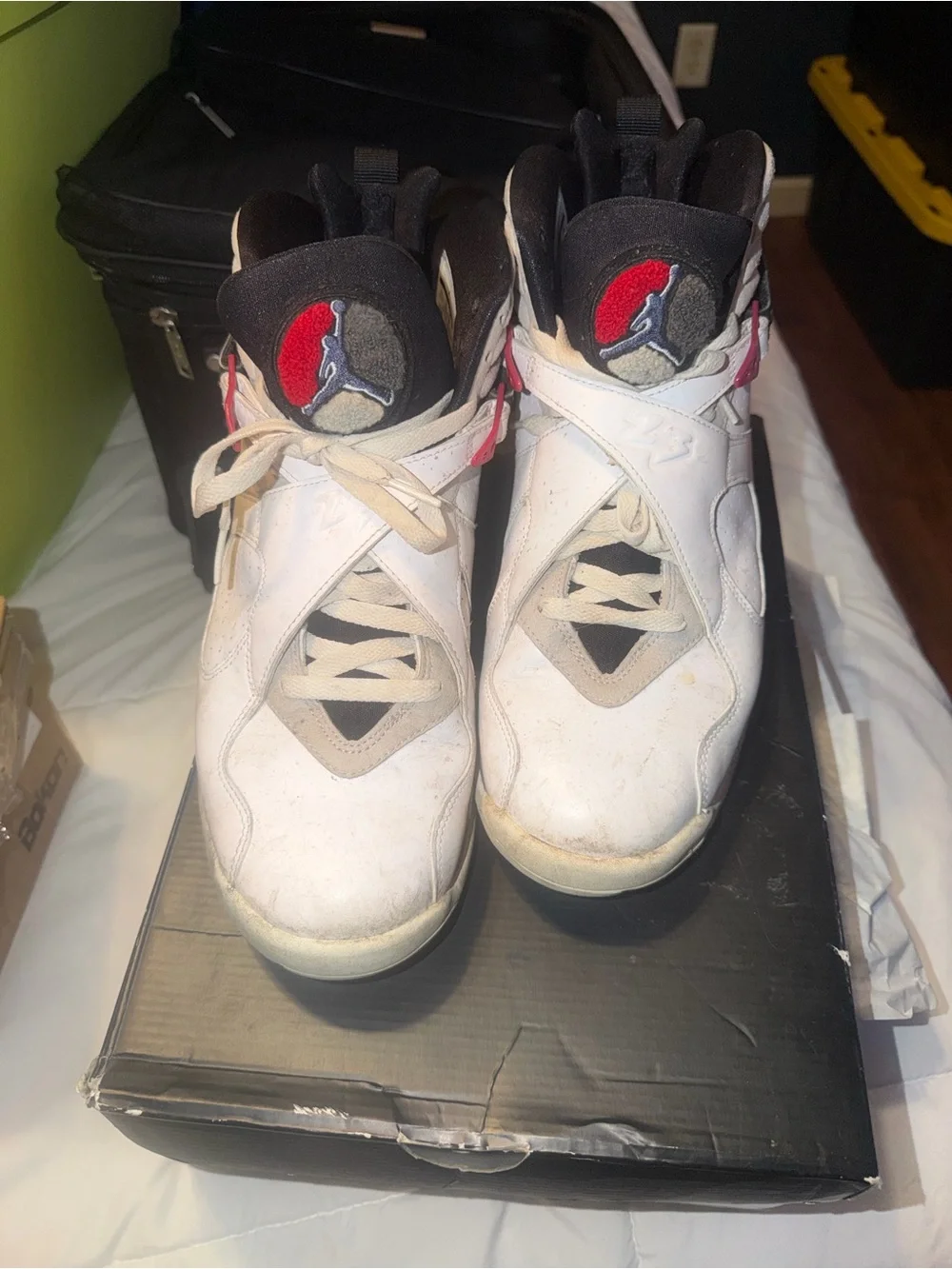Jordan White Black Red High-Top Basketball Sneakers